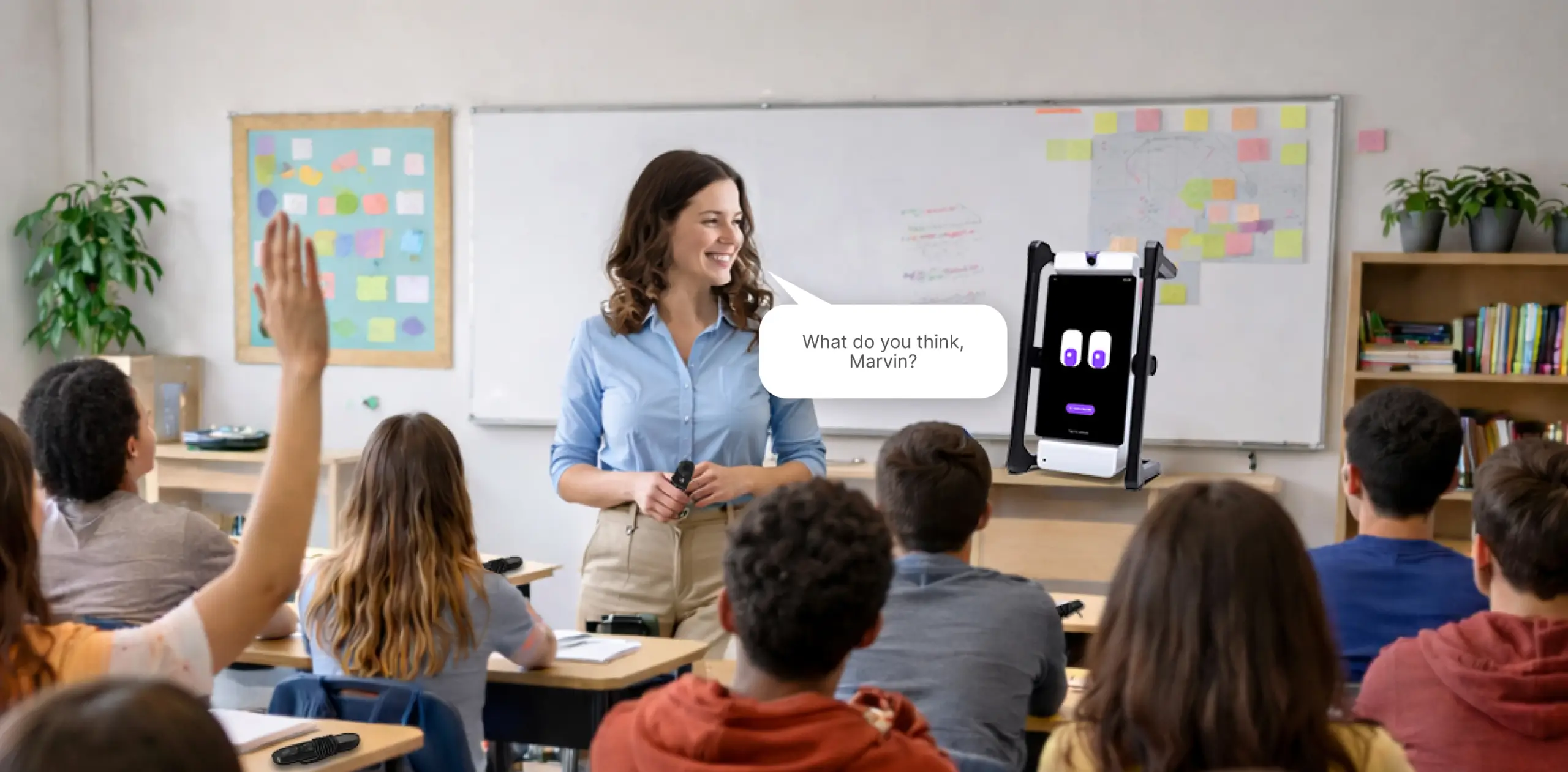 teacher in classroom with childrens