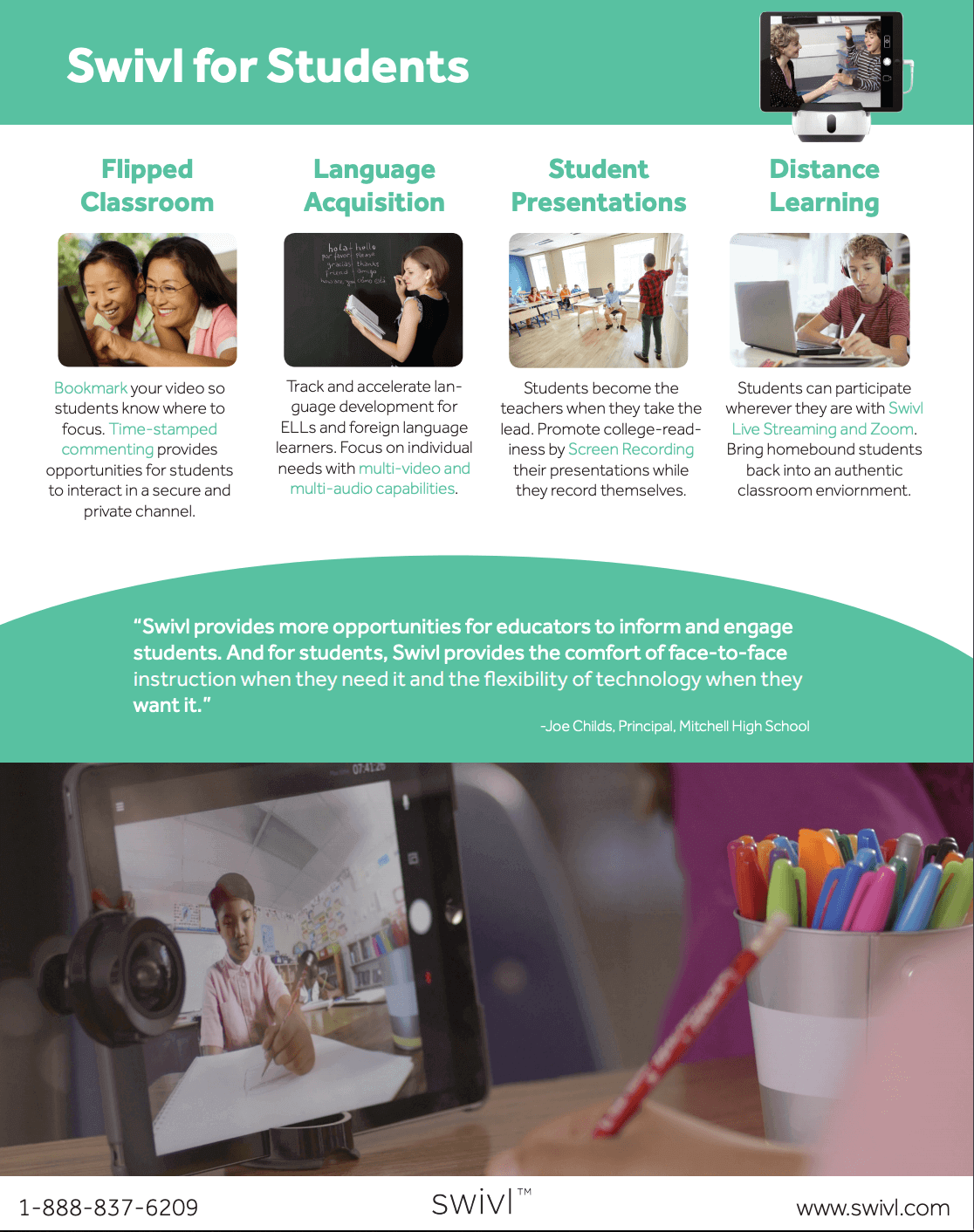 Image shows how Students can use Swivl