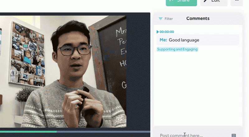 Gif shows how Rubrics can be customized in Swivl Teams for Instructional Coaching, Peer Mentoring, New Teacher Induction, etc.