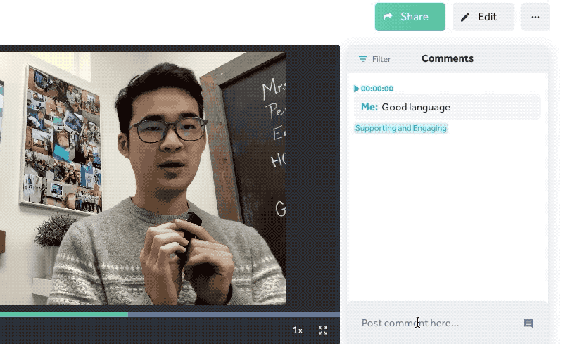 Gif shows how Rubrics can be customized specifically to your feedback framework