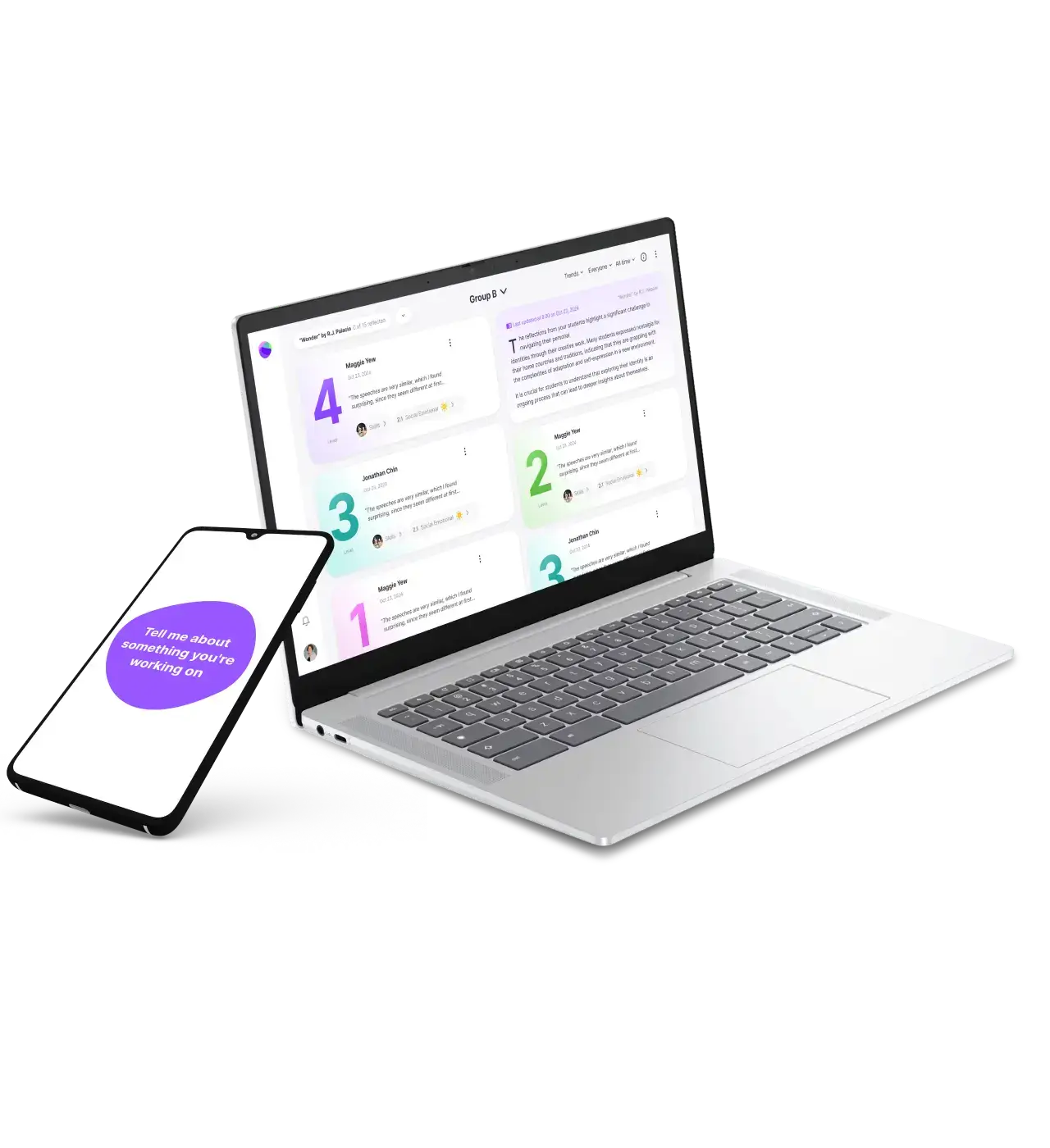 MirrorTalk on laptop and mobile phone