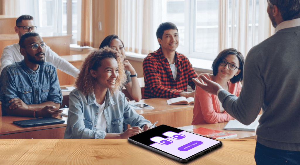 Distributed classroom participation as students engage in discussion facilitated by instructional tools.