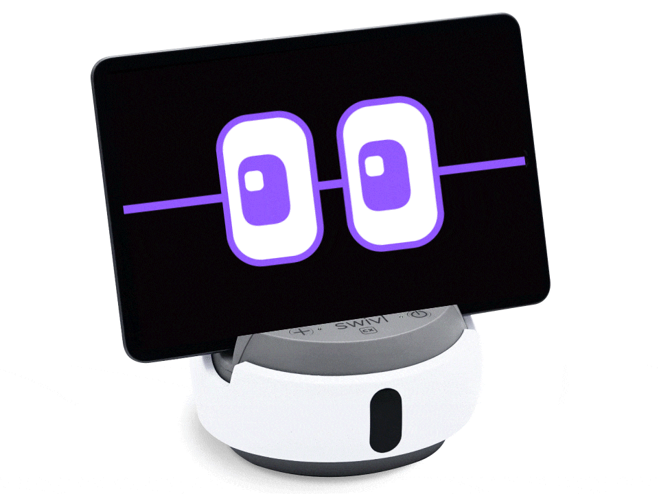 Swivl Robot device displaying the M2talk participation meter, indicating real-time student engagement during class.