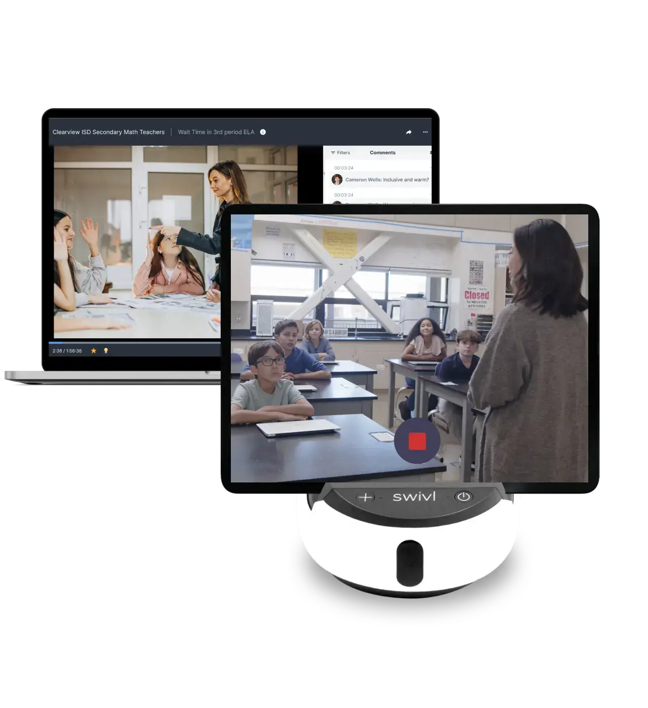 Reflectivity UI on laptop, and robot with tablet