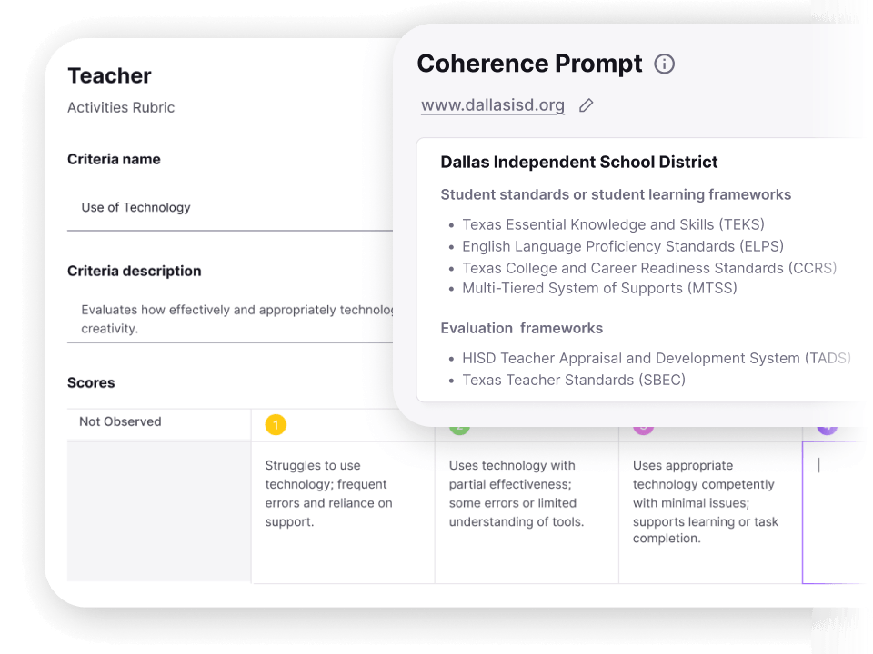 curriculum and standards ui