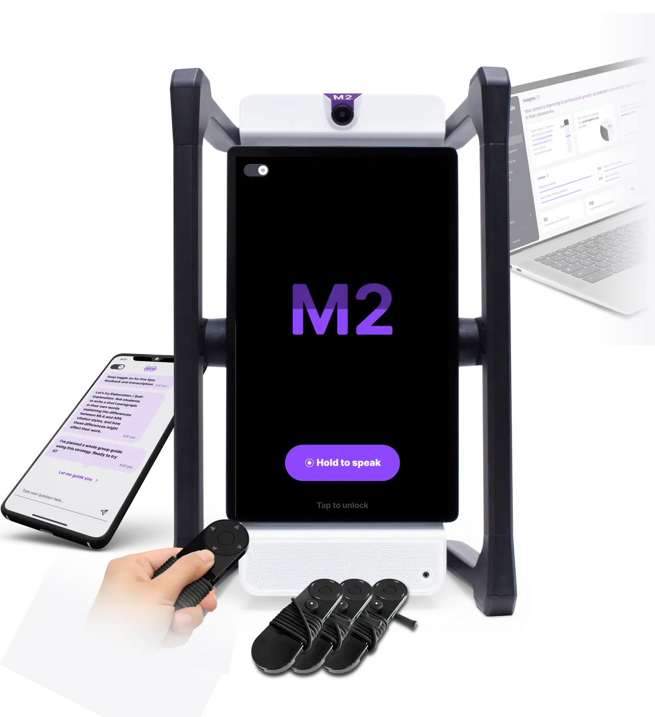 M2 phone, laptop and robot