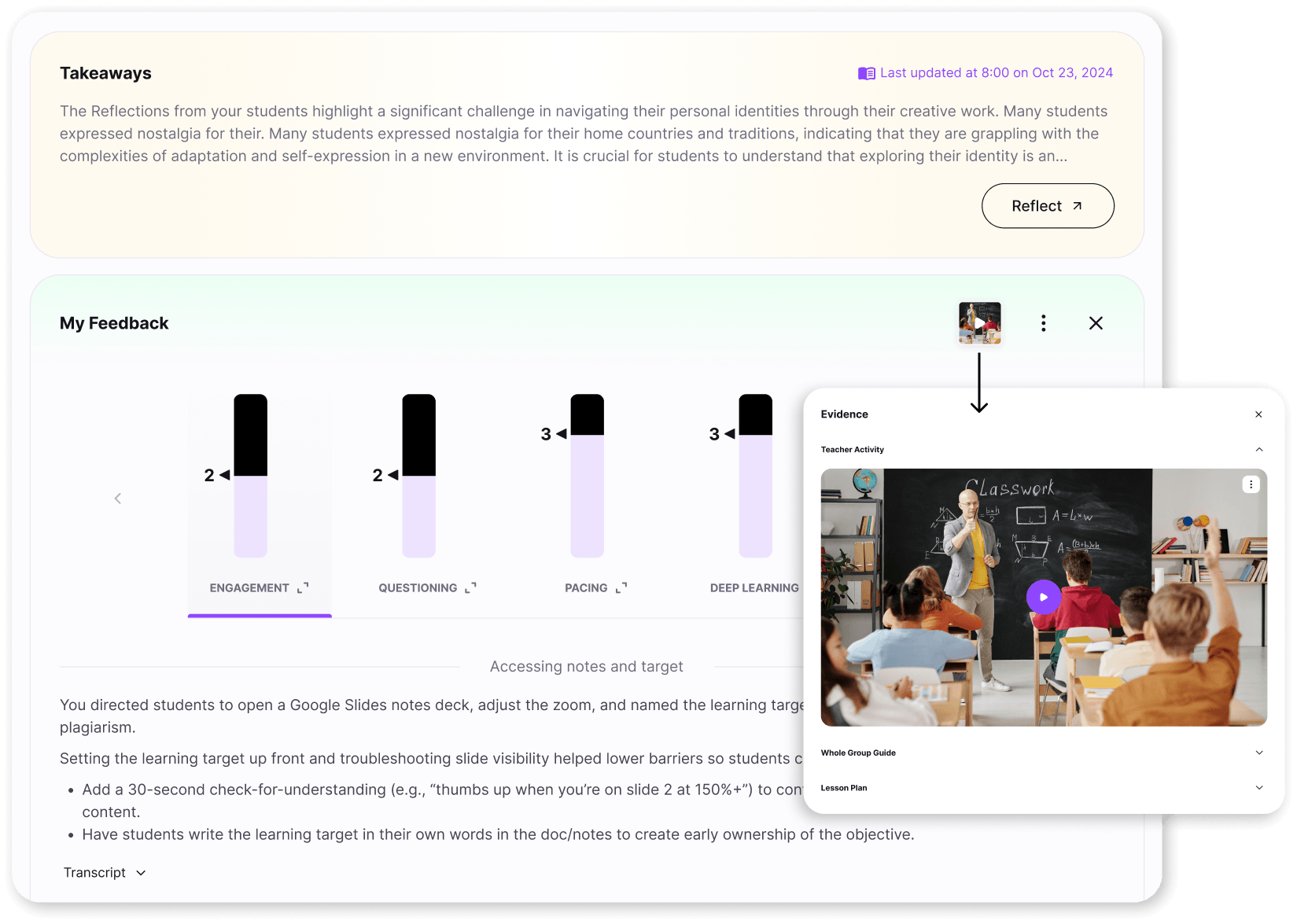 M2 dashboard and video evidence 